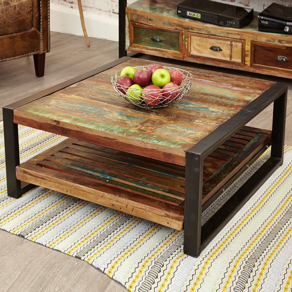 Utica Wooden Square Coffee Table In Satin Lacquer