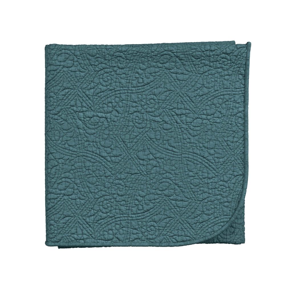 V&A Botanical Harmony Throw, Teal/Claret