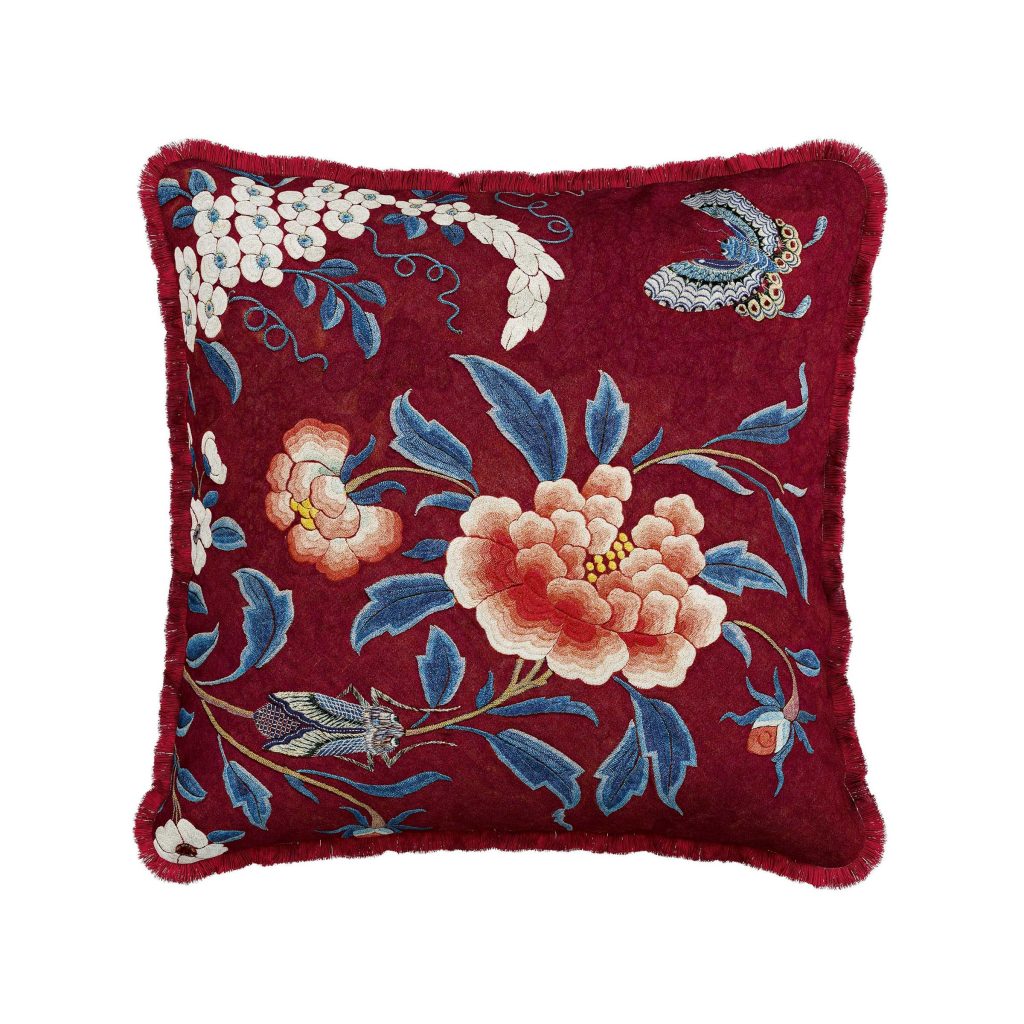 V&A Chinoiserie Charm Cushion 45cm x 45cm, Blue/Red