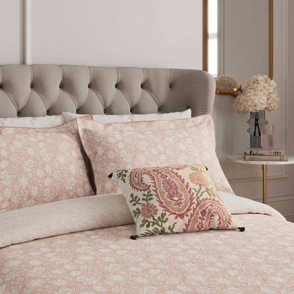 V&A Eternal Bloom Single Duvet Cover Set, Rose