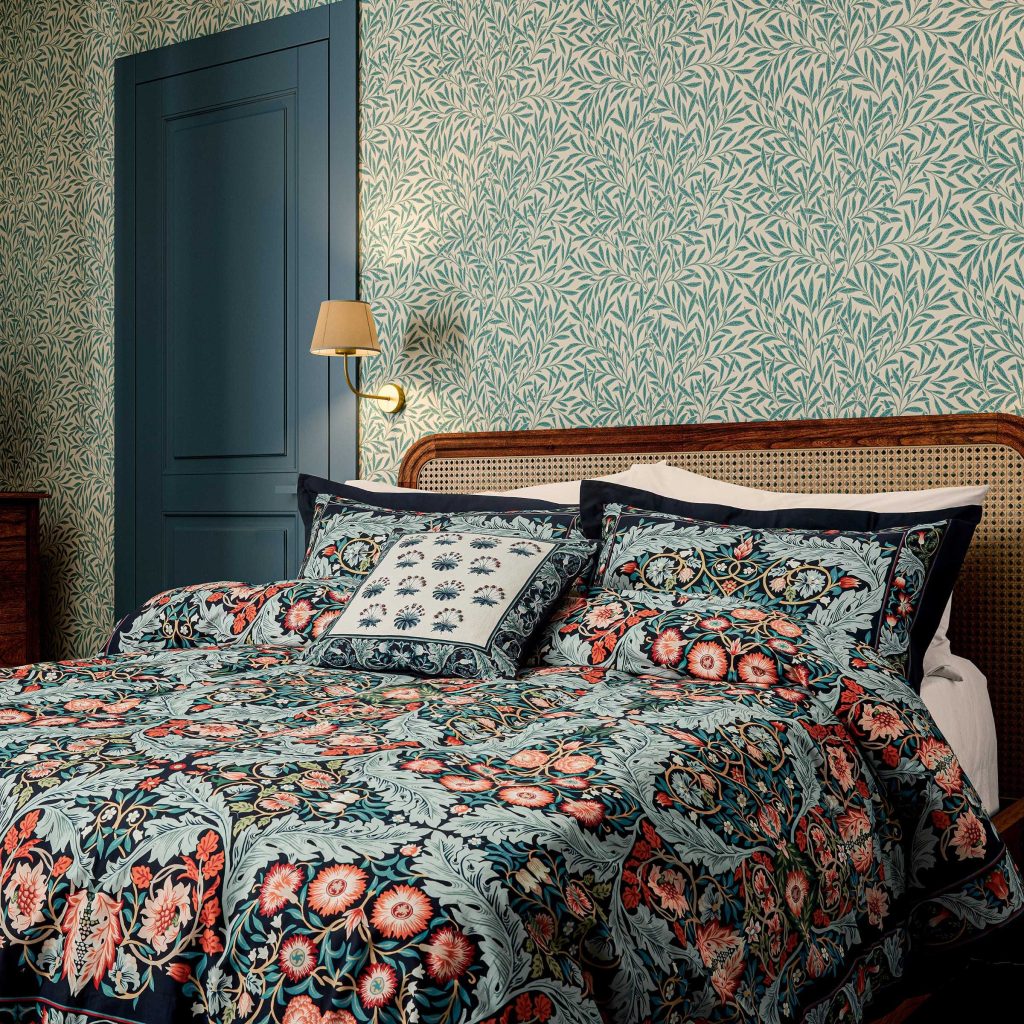 William Morris | V&A Earthly Paradise Double Duvet Cover Set, Teal & Sea Green