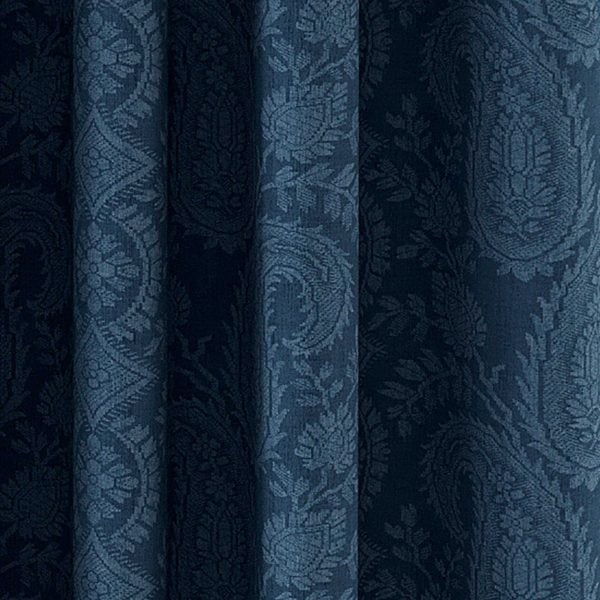 VA Silk Road Paisley Lined Curtains 66 x 54 Blue | Bed Sava