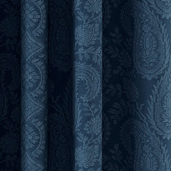 VA Silk Road Paisley Lined Curtains 66 x 72 Blue | Bed Sava