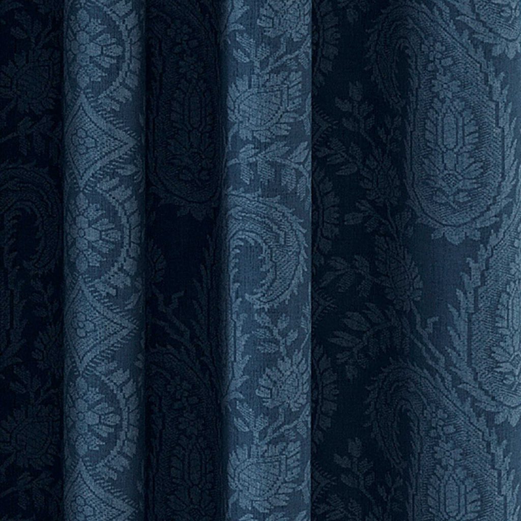 V&A Silk Road Paisley Lined Curtains 66" x 90", Blue
