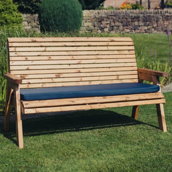Vail Wooden Garden 3 Seater Bench In Natural | Bed Sava