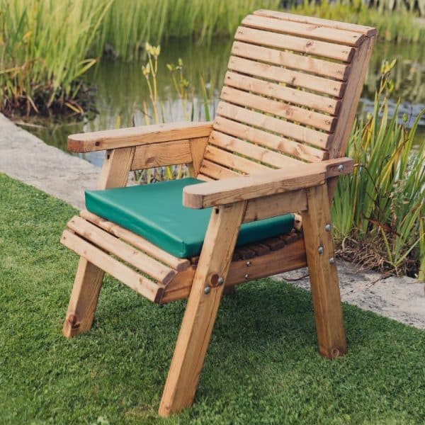 Vail Wooden Garden Armchair In Natural | Bed Sava