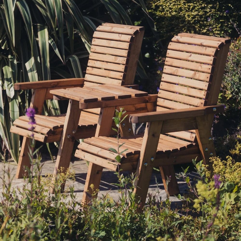 Vail Wooden Garden Square Love Seat In Natural