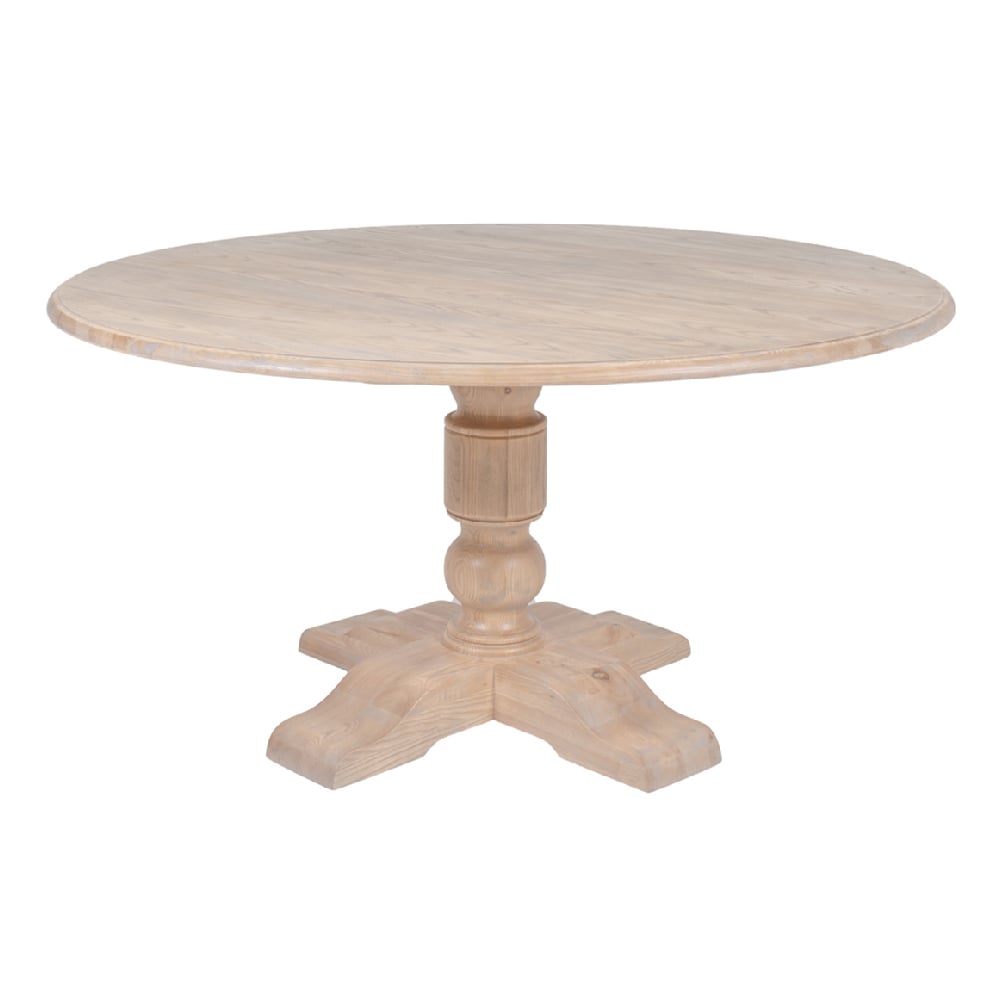 Valencia Wooden Round Dining Table In Natural