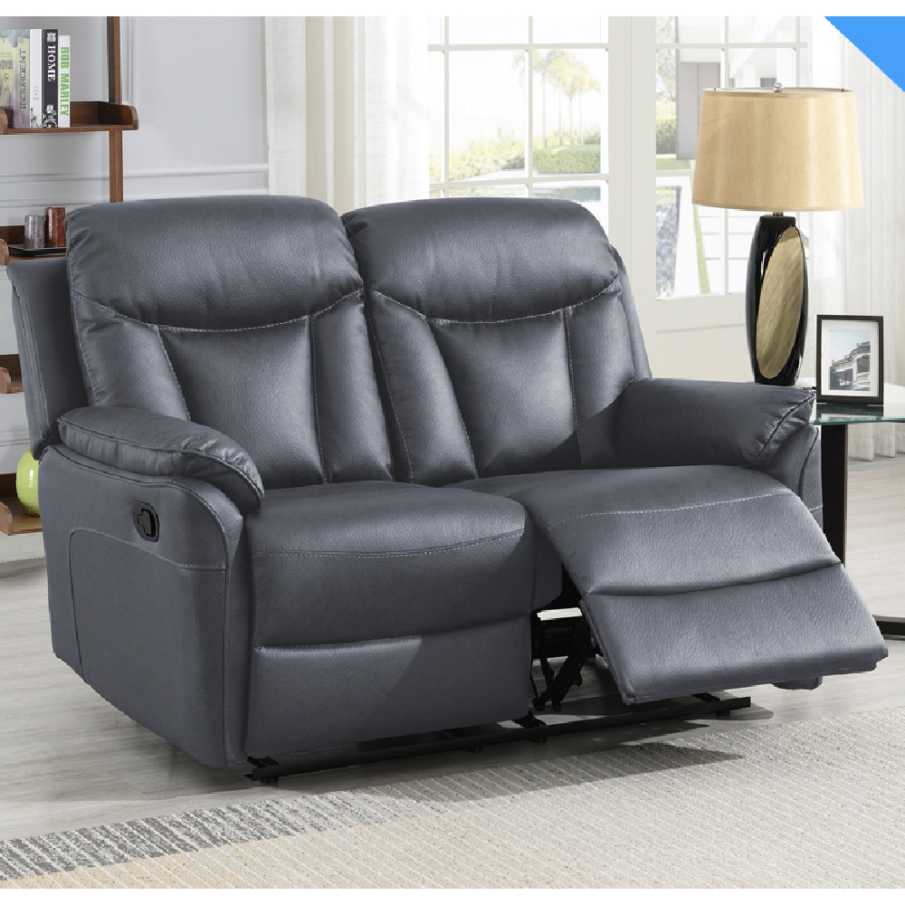 Vallejo Fabric Recliner 2 Seater Sofa In Dark Grey