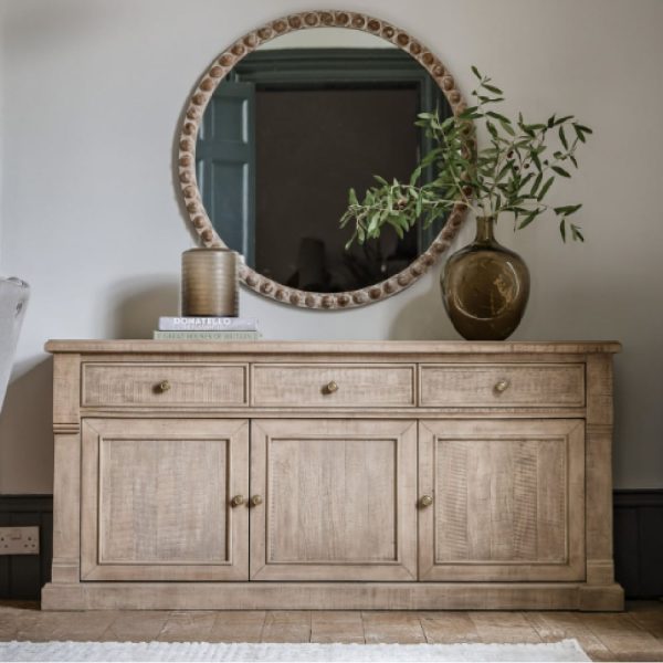 Valletta Wooden Sideboard With 3 Doors 3 Drawers In Natural | Bed Sava