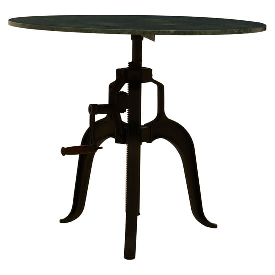 Vance 90cm Green Marble Top Dining Table With Black Metal Legs