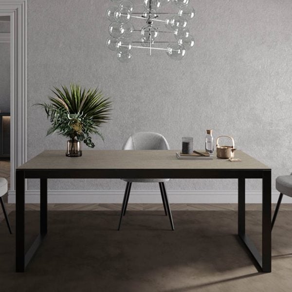 Venice Small High Gloss Dining Table In Champagne And Black | Bed Sava