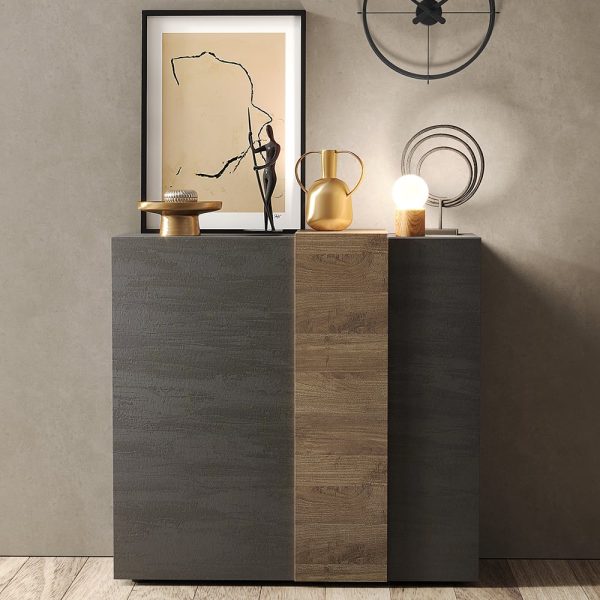 Venice Wooden Highboard 2 Doors In Titan And Mercure | Bed Sava