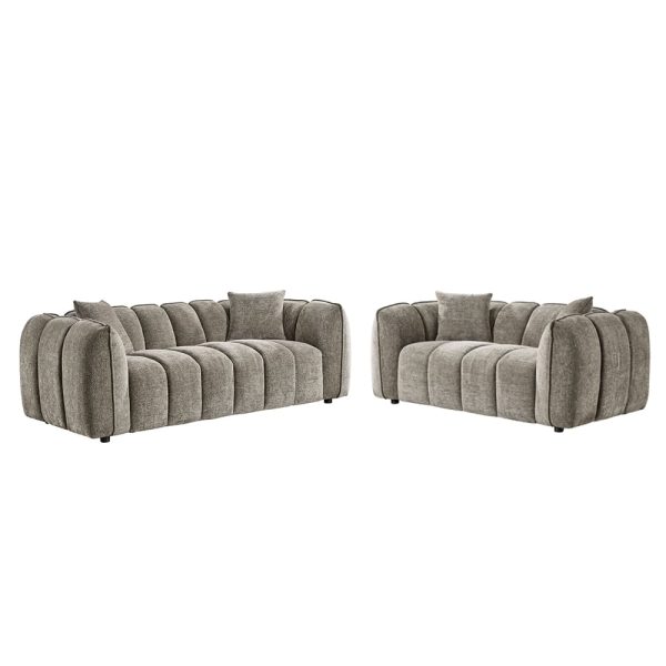 Ventura Fabric 3+2 Seater Sofa Set In Mocha | Bed Sava