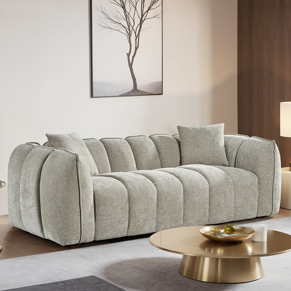 Ventura Fabric 3 Seater Sofa In Beige