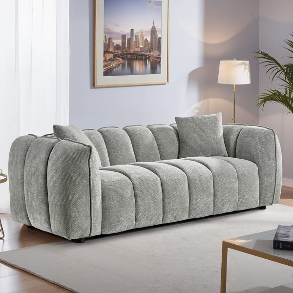 Ventura Fabric 3 Seater Sofa In Grey | Bed Sava