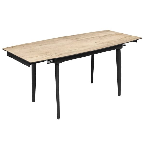 Verdun Ceramic Extending Dining Table In Oak Effect | Bed Sava