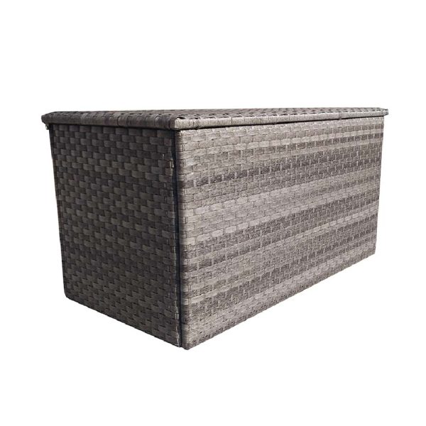 Vernal Medium Rattan Outdoor Storage Box In Grey | Bed Sava