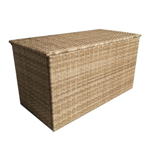 Vernal Rattan Outdoor Storage Box In Caramel | Bed Sava