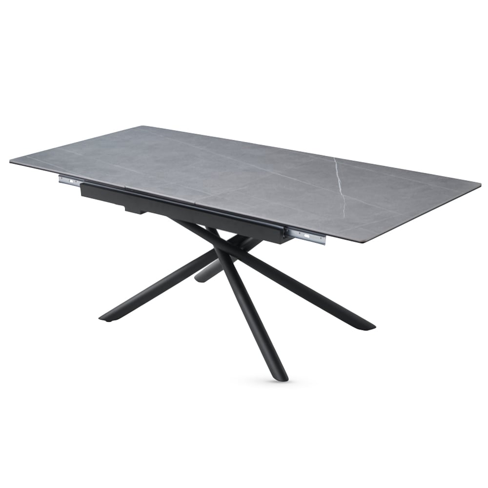 Vernon Sintered Stone Extending Dining Table In Light Grey