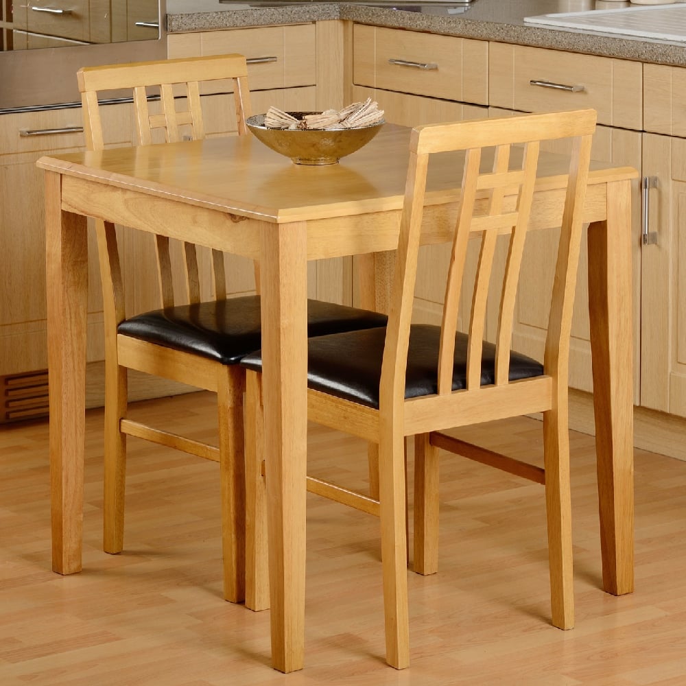 Vestal Wooden Dining Table With 2 Chairs In Brown And Oak