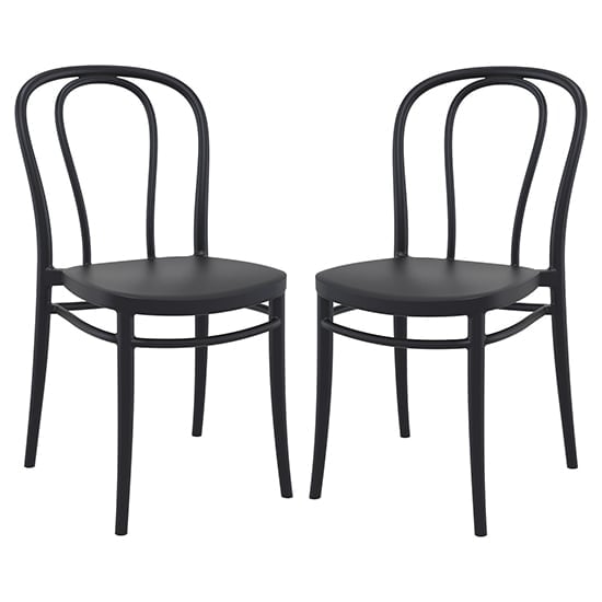 Victor Black Polypropylene Dining Chairs In Pair