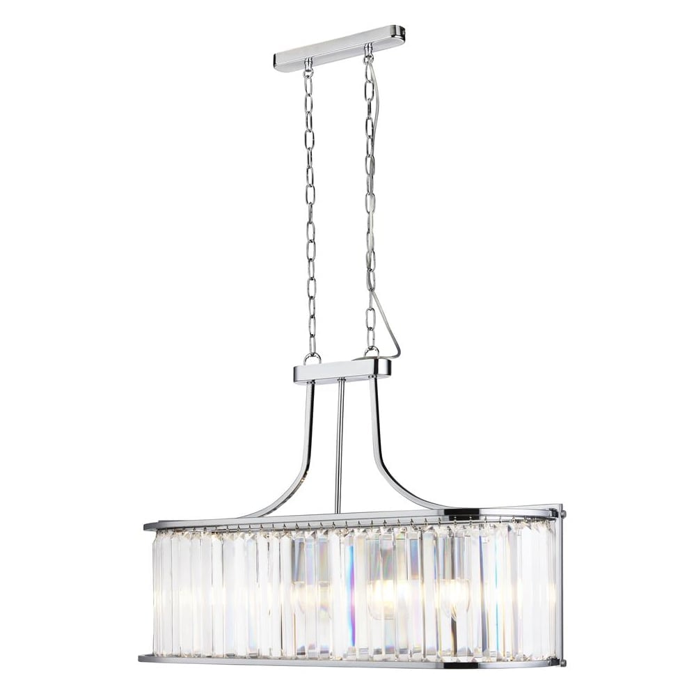 Victoria 5 Light Crystal Oval Pendant Light In Chrome