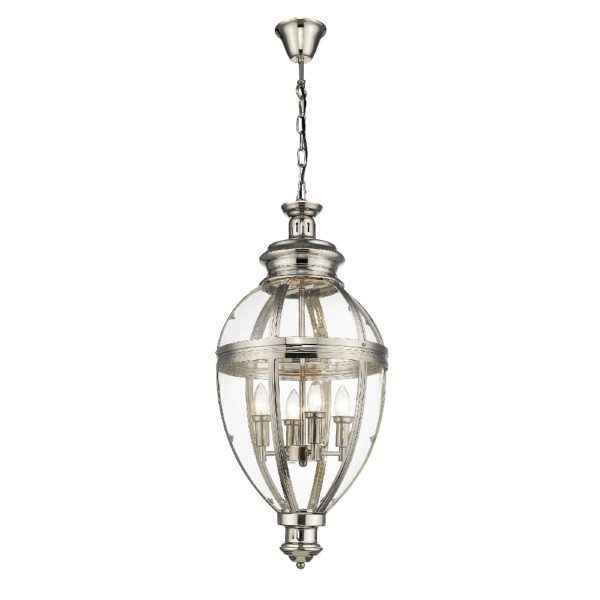 Victoria Glass Shade Pendant Light Small In Nickel | Bed Sava