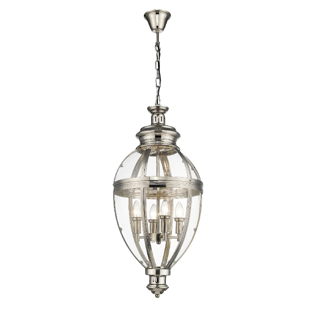 Victoria Glass Shade Pendant Light Small In Nickel
