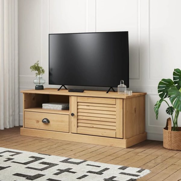 Vidor Wooden TV Stand With 1 Door 1 Drawer In Brown | Bed Sava