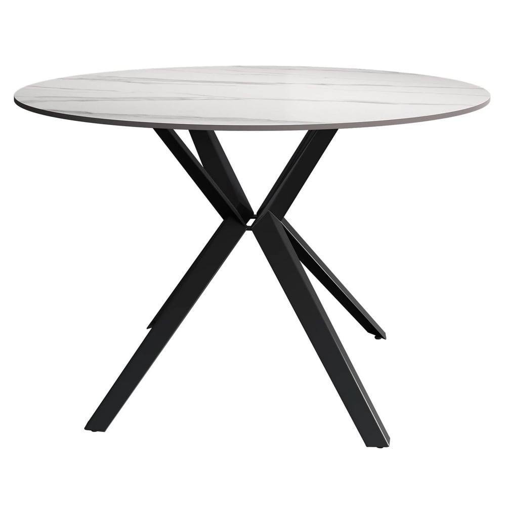 Villanova Sintered Ceramic Dining Table In Gloss White