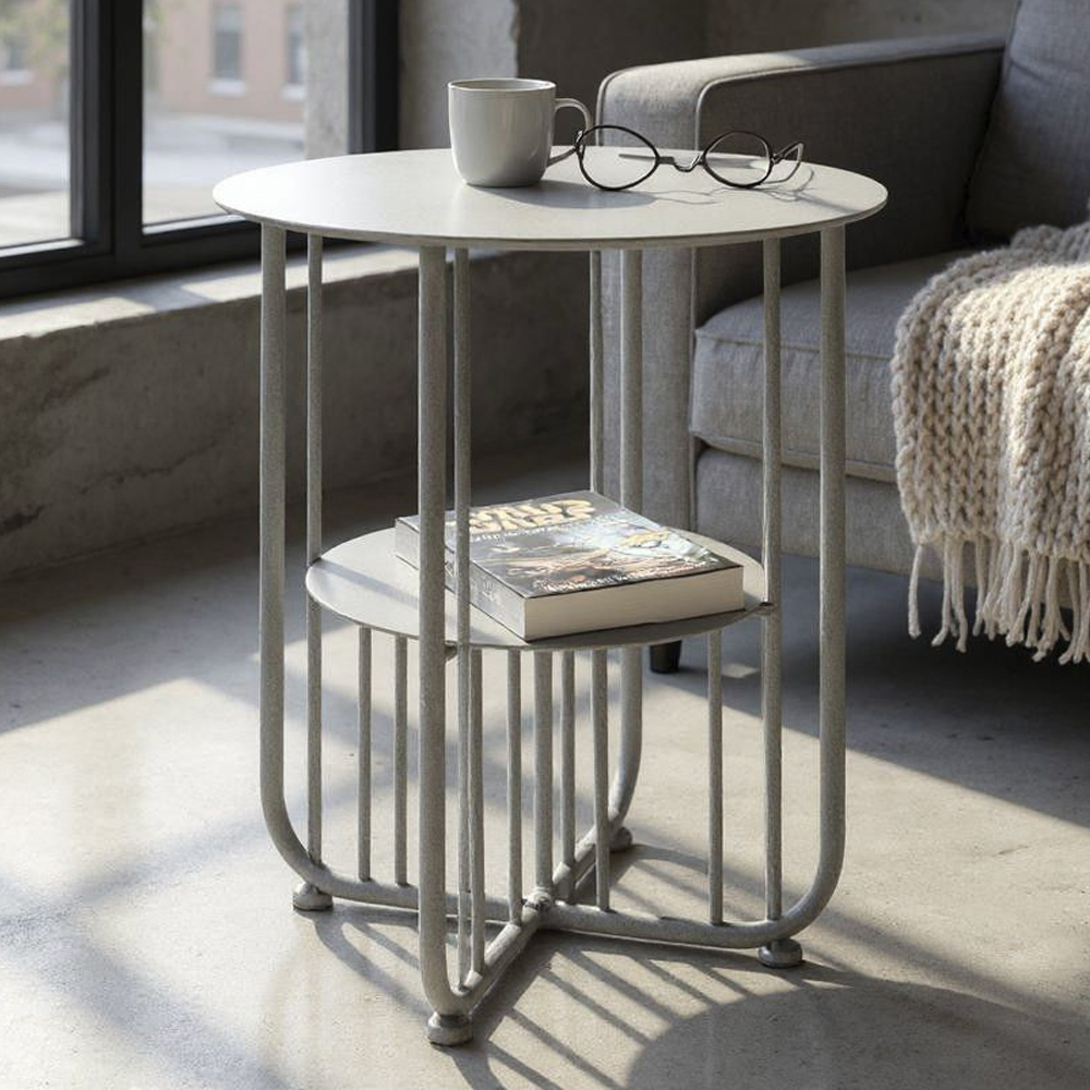Vineland Metal End Table In Grey