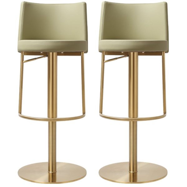 Viola Pistachio PU Leather Bar Stools In Pair | Bed Sava