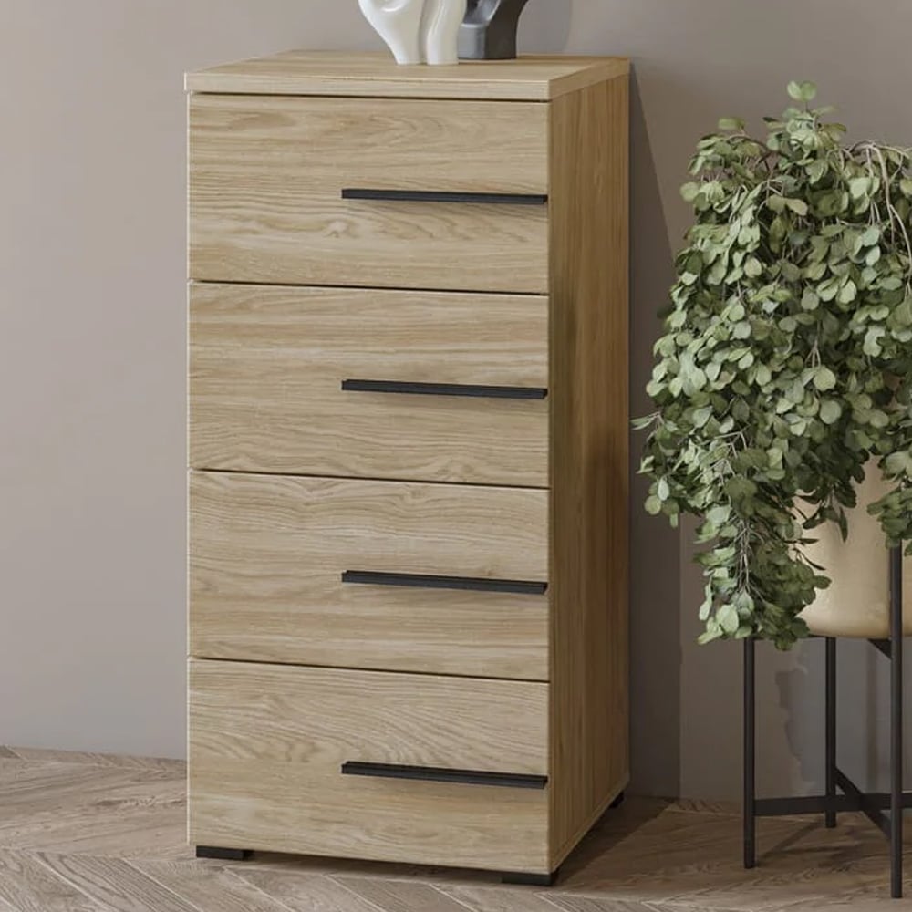 Viola Wooden Chest Of 4 Drawers In Oiled Oak