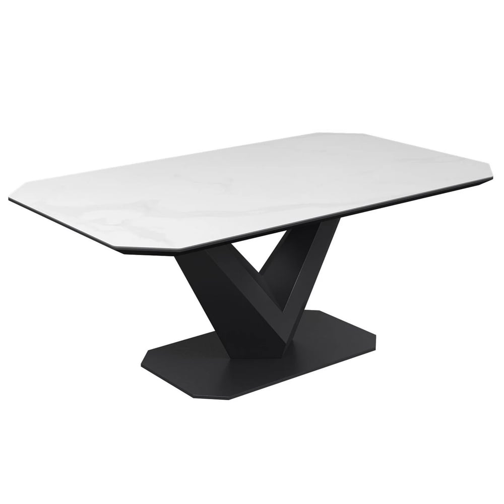 Viroqua Ceramic Coffee Table In Matt White