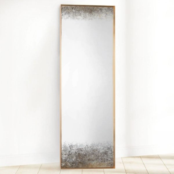 Viroqua Glass Antique Bedroom Mirror In Gold | Bed Sava