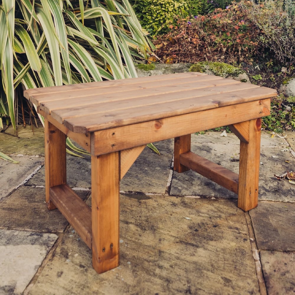 Visalia Wooden Garden Coffee Table In Natural