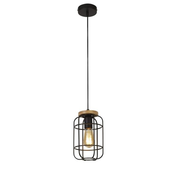 Vision Cage Style Ceiling Pendant Light In Matt Black | Bed Sava