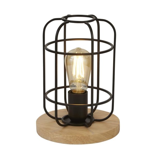 Vision Cage Style Table Lamp In Matt Black | Bed Sava