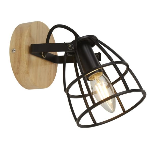 Vision Wall Light Round In Matt Black | Bed Sava