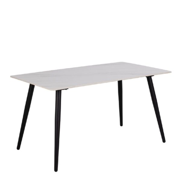 Waldorf Ceramic Dining Table Rectangular In White And Black | Bed Sava