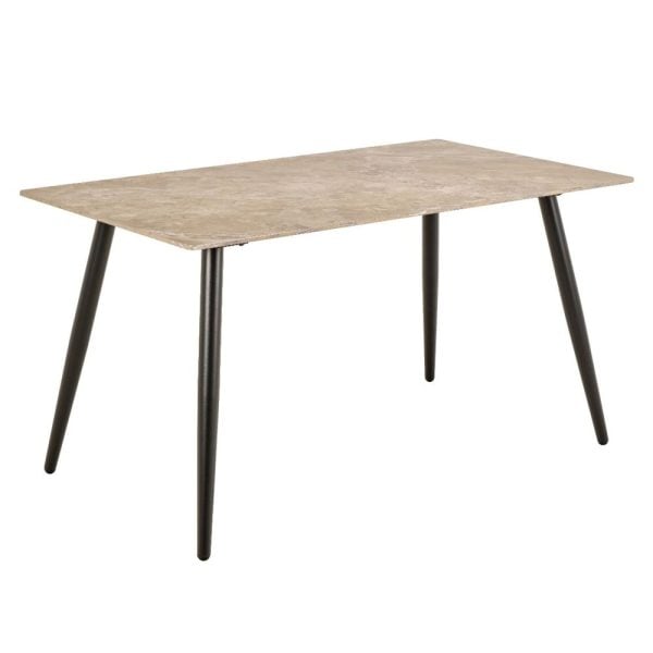 Waldorf Ceramic Top Rectangular Dining Table In Brown | Bed Sava