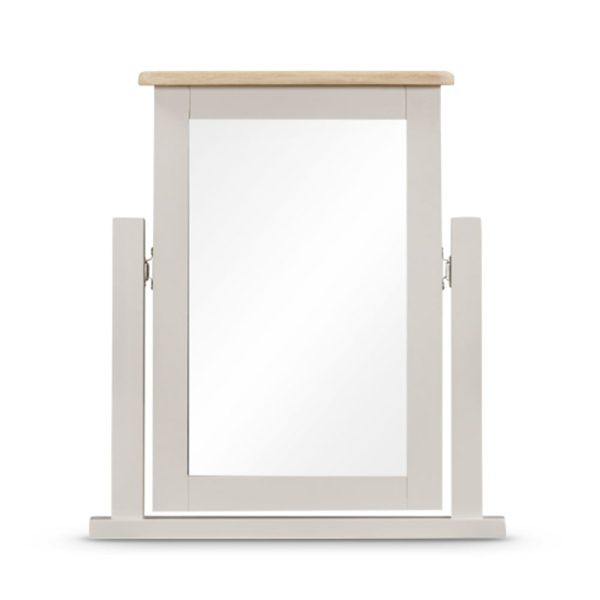 Waldorf Dressing Mirror With Oak And White Wooden Frame | Bed Sava