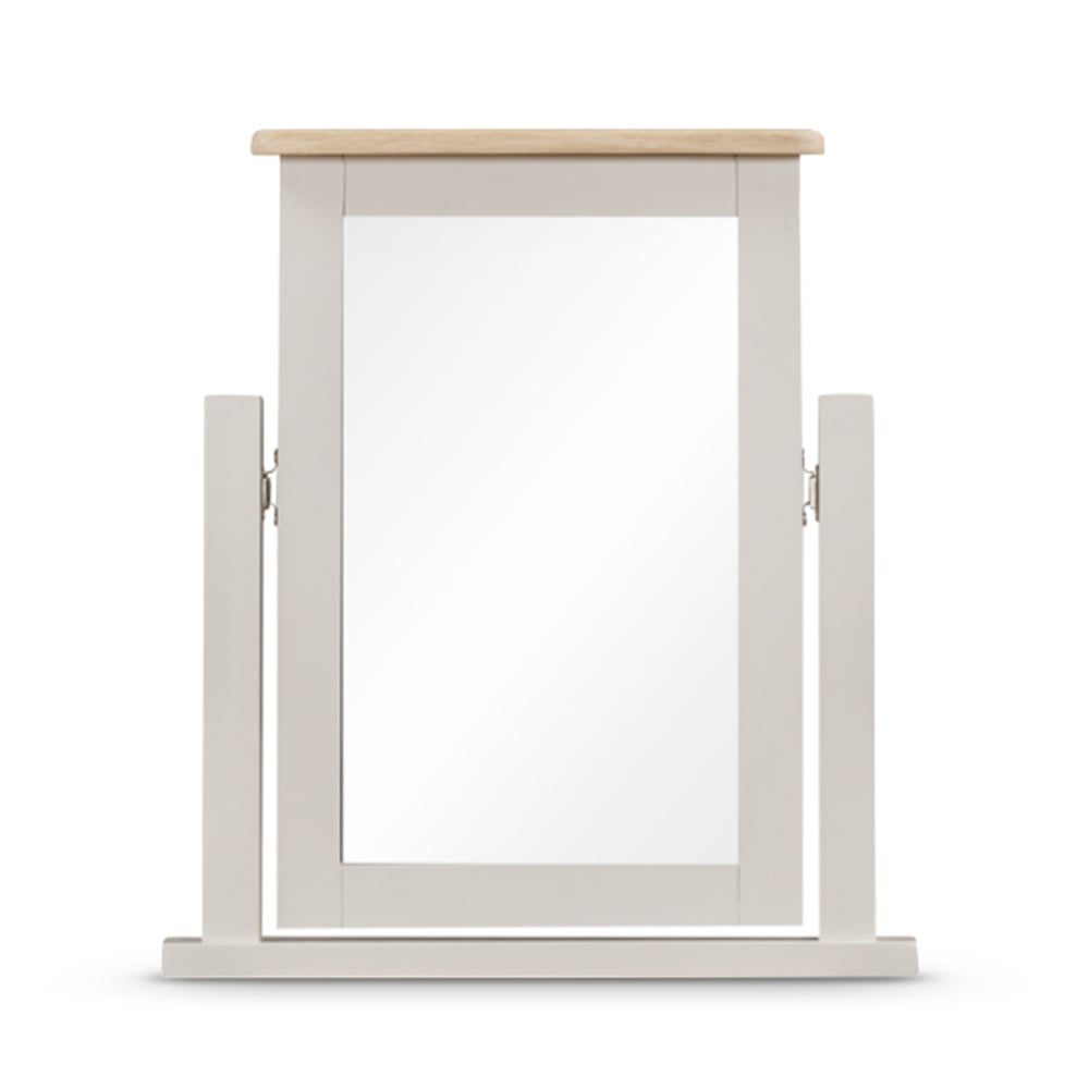 Waldorf Dressing Mirror With Oak And White Wooden Frame