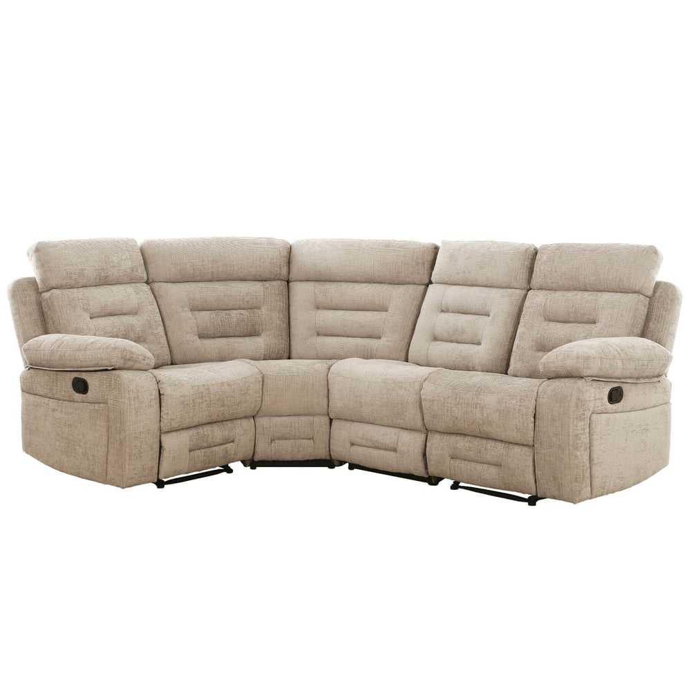 Waldorf Fabric Recliner Corner Sofa In Latte