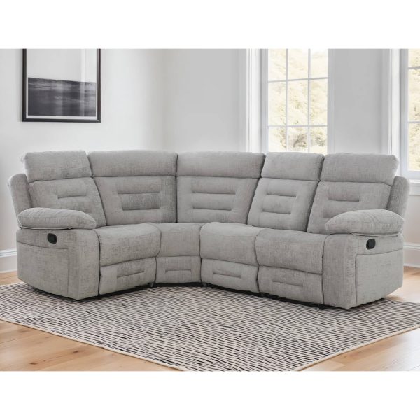 Waldorf Manual Recliner Corner Sofa In Grey | Bed Sava