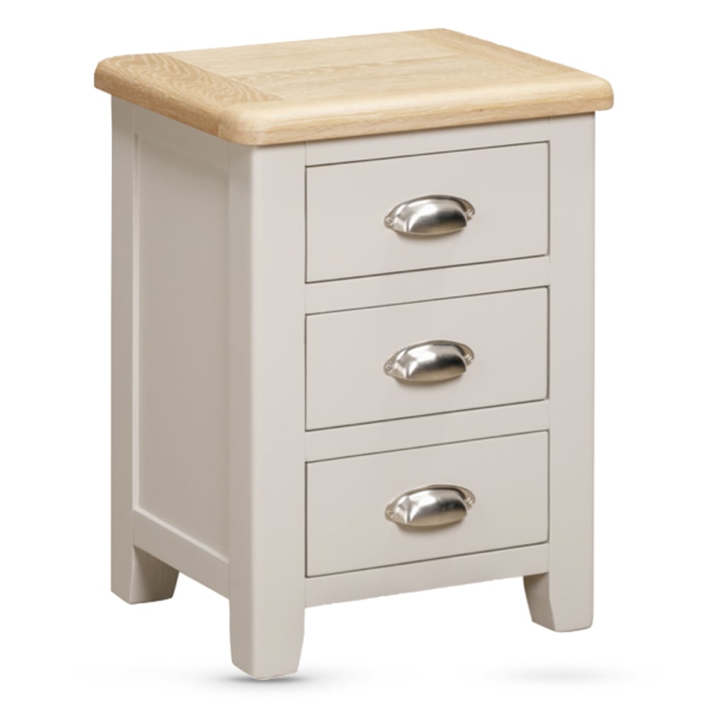 Waldorf Wooden Bedside Cabinet With 3 Drawers In Oak And White
