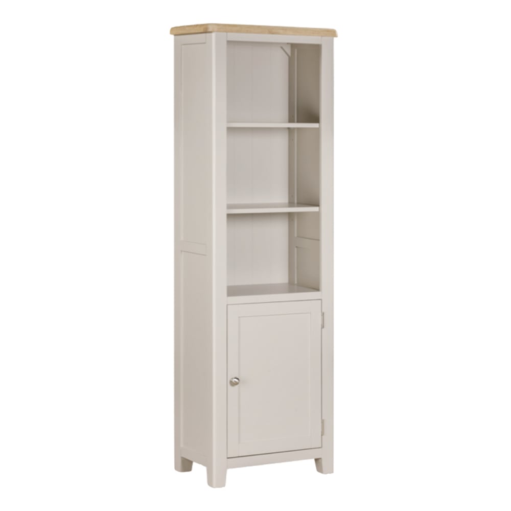 Waldorf Wooden Bookcase With 1 Door In Oak And White