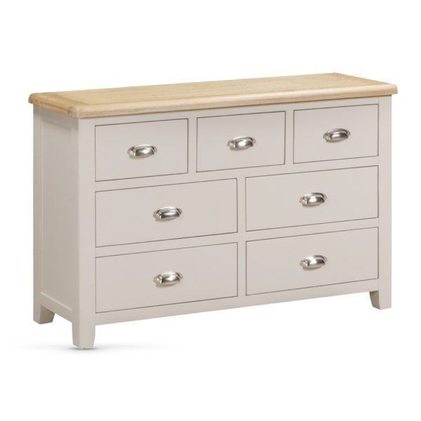 Waldorf Wooden Chest Of 7 Drawers In Oak And White | Bed Sava