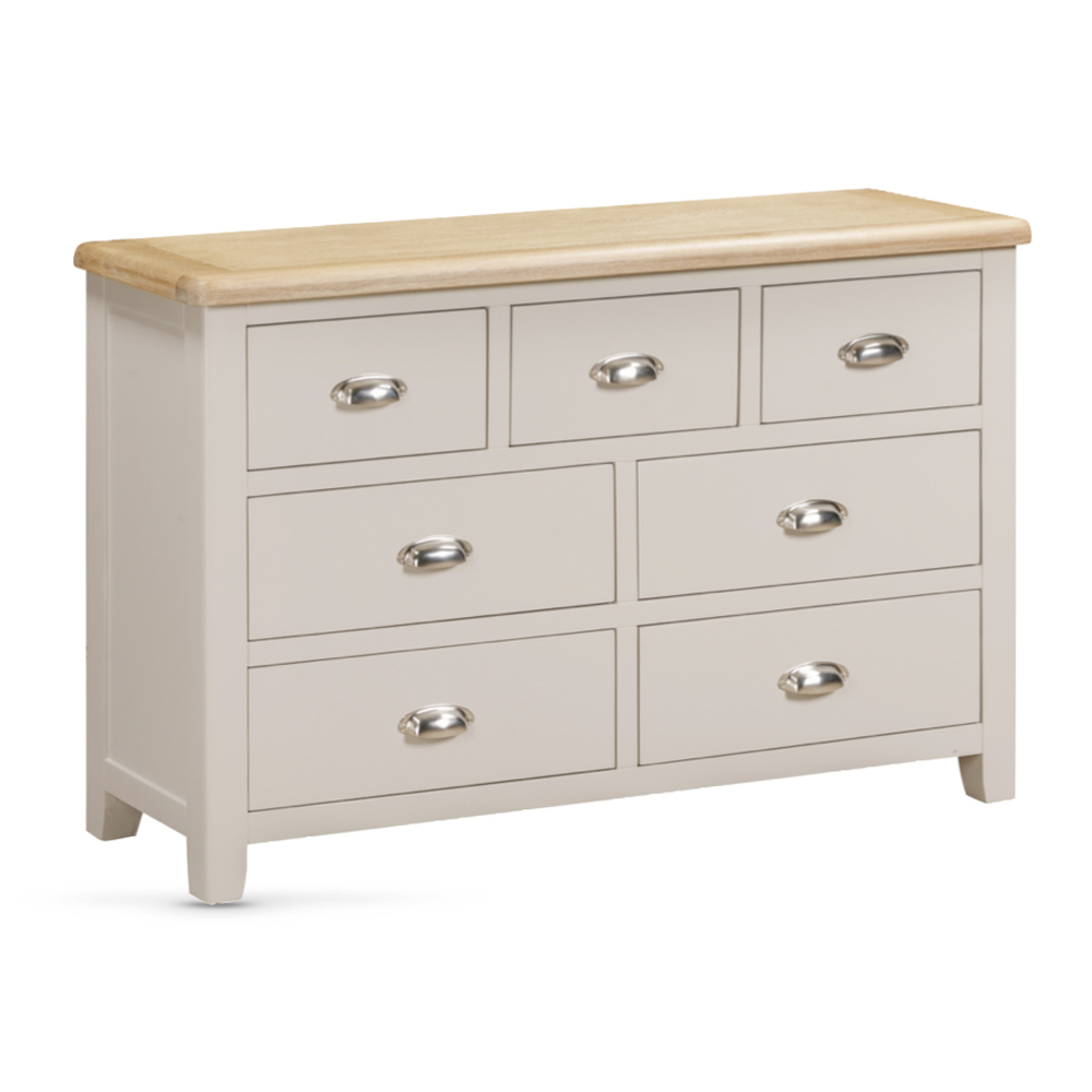 Waldorf Wooden Chest Of 7 Drawers In Oak And White